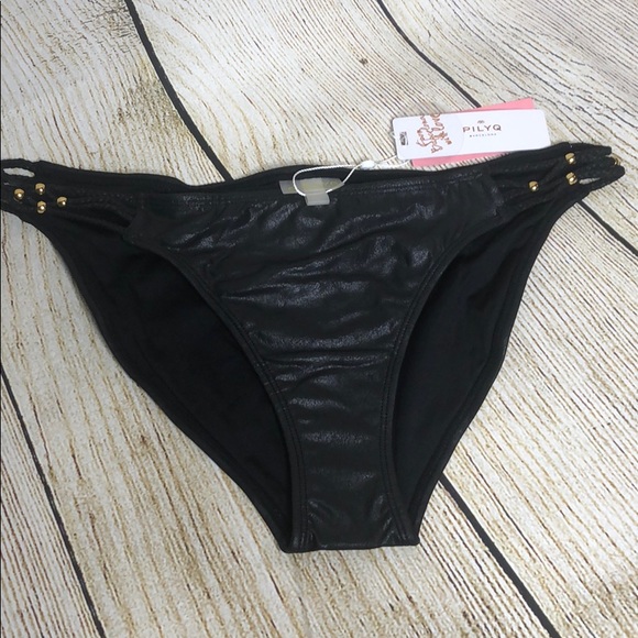 Pilyq Onxy Braided Swim Bikini Bottom - Picture 2 of 8